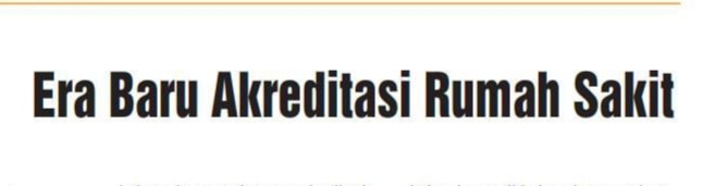 Era Baru Akreditasi RS